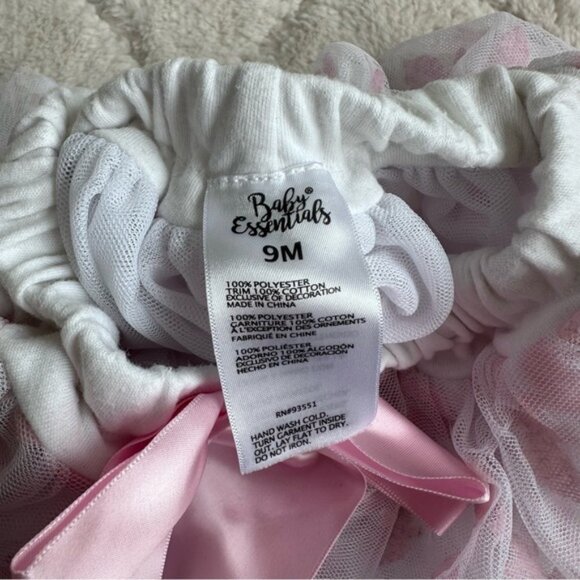 Baby Essentials | Pink and White "Cutest Bunny Ever" Onesie & Tutu Set | Size 9M - Picture 9 of 11